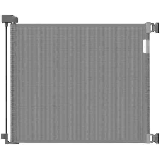 Veraste Retractable Baby Gate for Doorways and Stairs, Mesh Safety Gate for Pet, Indoor & Outdoor Use, One-Hand Operation, Easy Installation, 33.6" Tall, Expands to 71" Wide(Grey,33.6"x71")
