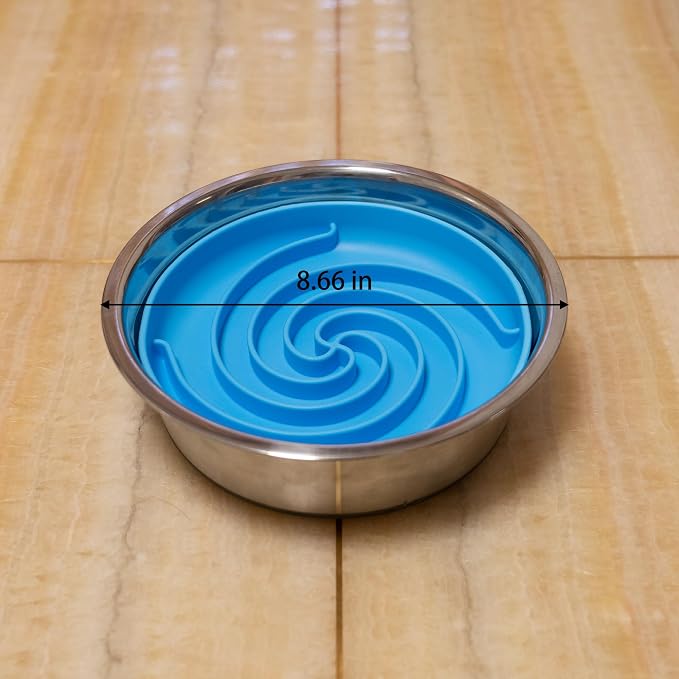 Bifeaw Slow Feeder Dog Bowls, Dishwasher Microwave Safe Silicone Puppy Puzzle Bowl with Non-Slip Design for Eating (Sky Blue)