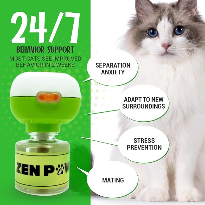 Allinall Cat Calming Pheromone Diffuser, 60 Day Starter Kit - Reassures Cats During Car Travel, Veterinary Visits & Helps Control Unwanted Behaviours Like Urine Spraying, Scratching