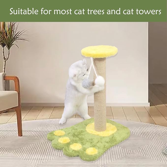 2 Pcs Cat Scratching Post Replacement for Indoor 15.7 x 3.1 Inches Cats Tree Replacement Parts Natural Sisal Cat Scratch Posts Refill Pole Part with M8 Screws Spare Cat Furniture Accessories