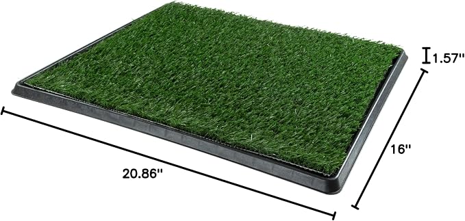 PETMAKER Artificial Grass Puppy Pee Pad with Tray, Reusable Dog Potty Training Mat for Indoor & Outdoor Use, Easy Clean Artificial Turf Surface for Dogs and Small Pets, Fake Grass Potty