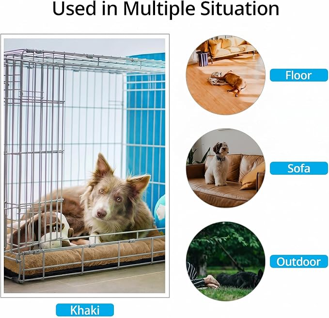 Dog Crate Pad Washable Dog Bed for Crate Large Cozy Mat 48-Inch Camel | Ultra Soft Kennel Pad,Anti-Slip Bottom,Fits for Most Metal Crates,Comfortable Sleeping Pet Mat