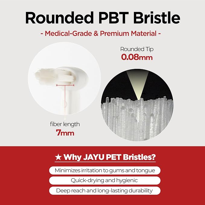JAYU PET Dental Care Brush with Soft Bristles 1ea | Dog Toothbrush, Cat Toothbrush, For Kitten and Small Dogs, Removes Old Plaque and Tartar, Easy Cleaning