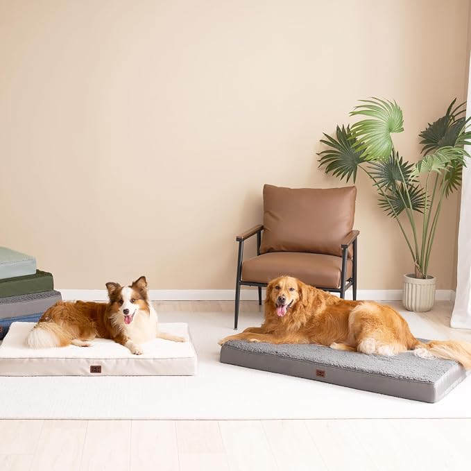 EHEYCIGA Orthopedic Dog Bed Extra Large with Removable Washable Cover, 47IN | Egg Crate Foam Support, Durable Oxford fabric, Non-Slip Bottom, Machine Washable, Soft Waterproof Plush Pet Bed Mat For Crate