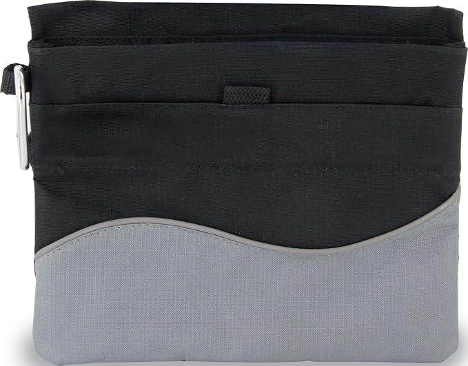 PetSafe Dog Treat Pouch Sport, Black, Standard, 7.5 in L x 6.5 in H | Water & Stain-Resistant Training Pouch with Divided Treat Pocket, Belt Clip & Carabiner for Keys or Bags, Machine Washable