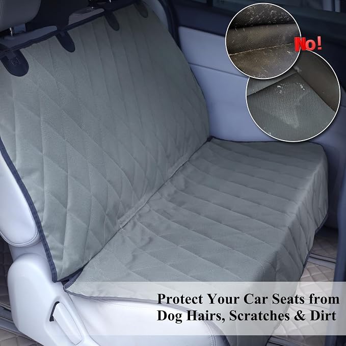 VIVAGLORY Dog Seat Cover Pet Seat Protector, Large, Grey | Backseat Cover for Car Suv & Truck, Back Rear Backseat Bench Protector