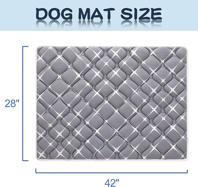 Bubble bear Dog Crate Mat - Ultra Soft, Washable & Anti-Slip Kennel Pad for Small/Medium/Large Dogs, Dark-Hued to Hide Stains (42"x28")