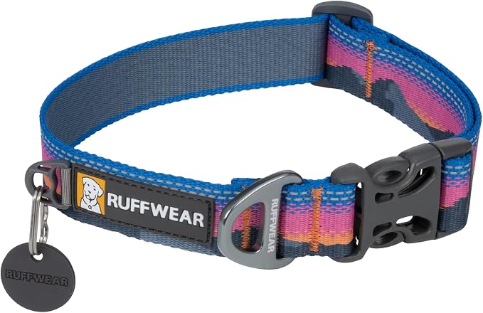 Ruffwear, Crag Dog Collar, Stylish Adventure Collar with Premium Reflective Design, Quick Release Buckle, Lightweight All-Day Comfort, Alpine Dusk, 20"-26"