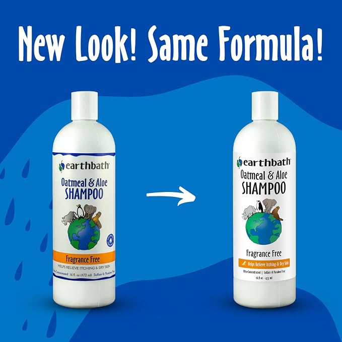 earthbath, Oatmeal & Aloe Dog Shampoo - Oatmeal Shampoo for Dogs, Itchy, Dry Skin Relief, Dog Wash, Made in USA, Cruelty Free, Fragrance Free Pet Shampoos - 16 Oz (1 Pack) | Oatmeal Shampoo For Dogs, Dry Skin Relief, Made in USA, Cruelty Free, Fragranc...