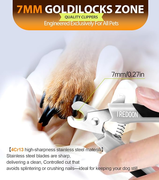 IREDOON Dog Nail Clippers and Trimmer, Ultra-Sharp Pet Nail Clippers with Nail File for Grooming - Dog Claw Care for Small & Large Dog