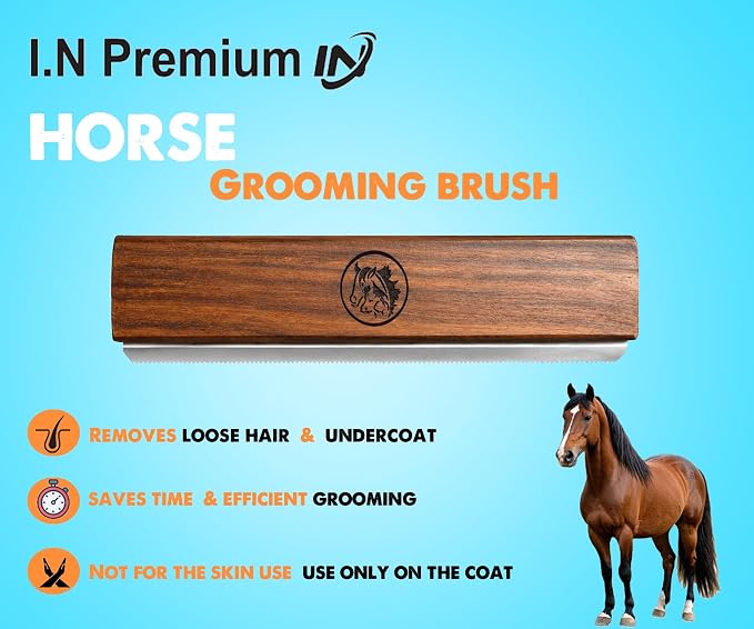 Original Deshedding Grooming Tools for Horse & large shedding Dogs Horse Deshedder Professional Pet Groomer Deshedding Dog Brush Remove undercoat 95 Percent of Lose Hair Fur&Dirt (8 inch)