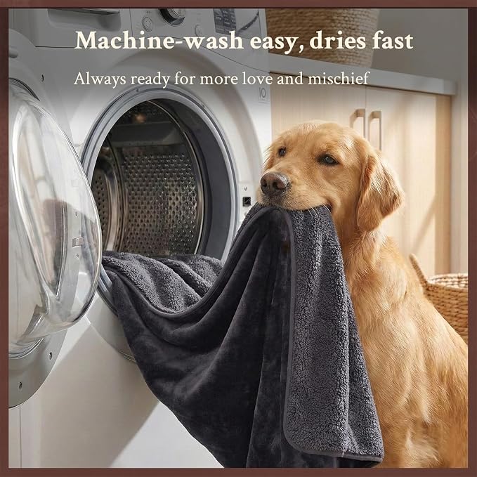 Waterproof Blanket for Couch, Sofa, Pets- Plush Water Proof Throw Blanket to Protect Furniture, Stain Resistant, Leak-Proof, Double-Sided, Reversible Flannel & Sherpa Fleece, Grey, 40"x60"