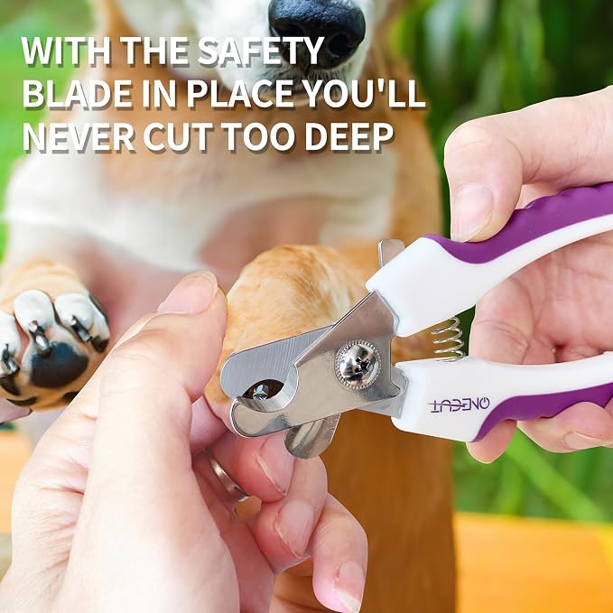 6" Dog Nail Clippers for Small, Medium and Large Breed Professional Pet Nail Trimmers -Suitable for Cats, Rabbits and Guinea Pigs with Safety Guard to Avoid Over Cutting (Purple)