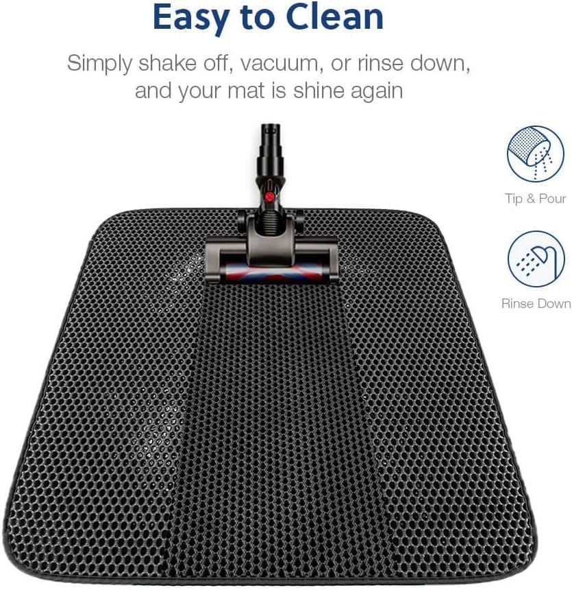WePet Cat Litter Mat, Kitty Litter Trapping Mat, Honeycomb Double Layer Mats, No Phthalate, Urine Waterproof, Easy Clean, Scatter Control, Catcher Litter Tray Box Rug Carpet