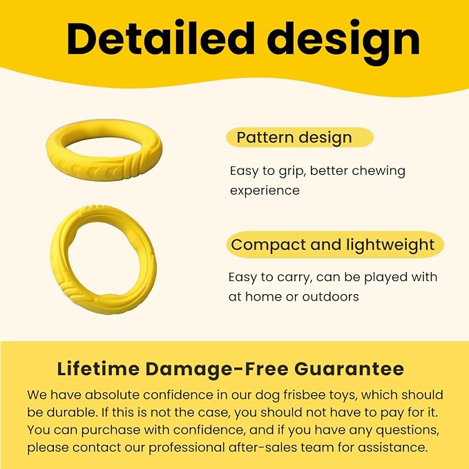 Indestructible Dog Ring Toy, Rubber Soft Dog Chew Toys, Small Medium Large Dogs Frisbee for Aggressive Chewers,Suitable for Tossing, Pulling Training-6.69in Flying Disc (1 Ring)