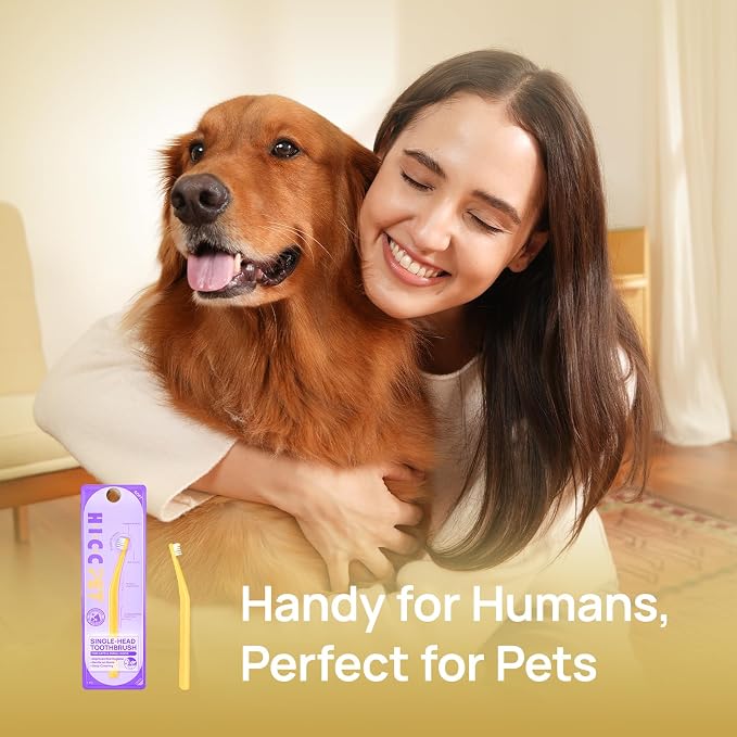 HICC PET Toothbrush for Cats & Small Dogs,Ergonomic Pet Toothbrush for Easy Teeth Cleaning,Gentle on Gums, Cat & Dog Oral Care – Toothpaste Not Included