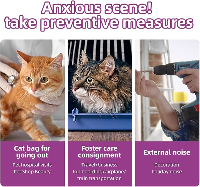 Cat Calming Pheromone Spray Kit Feline Calm Pheromones Vet Recommended Drug-Free Anxiety Relief for Multi-Cat Homes,Stops Scratching & Urine Marking,60-Day (120ML)