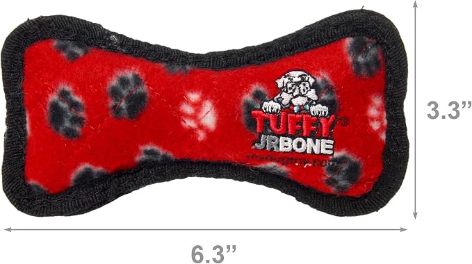 TUFFY® : 2 Pack Bone Dog Toy: Ultra Durable Plush Toy with Multiple Layers & Reinforced Seams, Washable and Floats, Original Construction