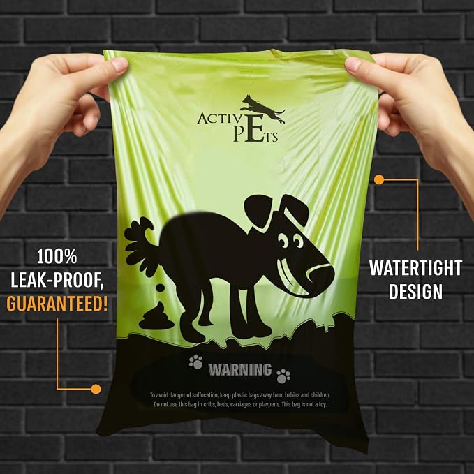 Active Pets Extra Thick, Leak-Proof Dog Waste Bags - Lavender-Scented, Eco-Friendly, Easy-Tear, Strong Doggy Bags For Poop