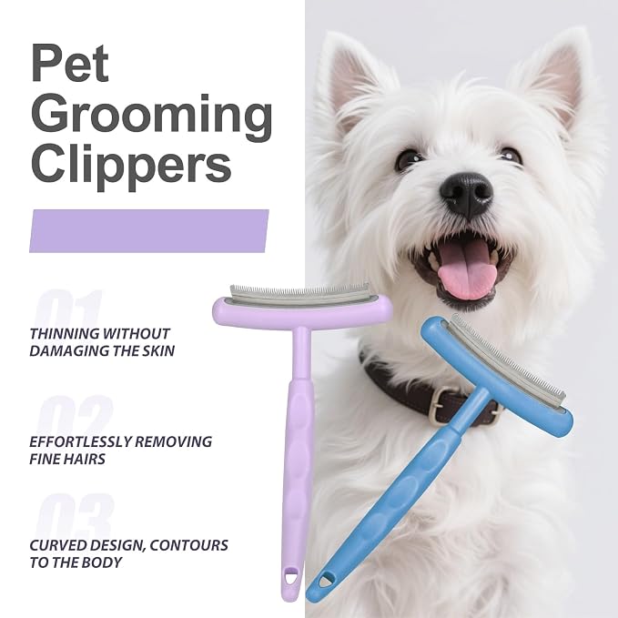 Pet Deshedding Brush for Dogs Cats, All Hair Types Grooming Tool (Purple) | Effectively reduces shedding by up to 95%,professional pet hair remover,gentle on sensitive skin,ergonomic non-slip handle