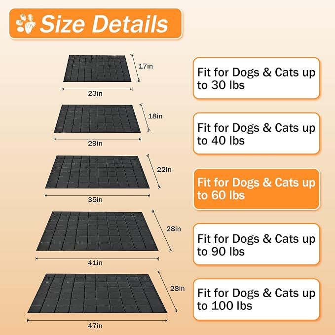 Chew Proof Dog Mat for Aggressive Chewers, 22" x 35" Machine Washable Dog Crate Pad Quilted Mat, Ultra-Durable Indestructible Pad for Medium Dogs, Black Kennel Pad