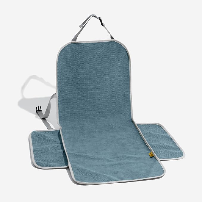 FUNNY FUZZY Dog Car Seat Cover for Front Seat, Dog Seat Cove Waterproof, Scratchproof Non-Slip Car Seat Protector, Universal Fit Most Cars, SUVs, Trucks, Blue