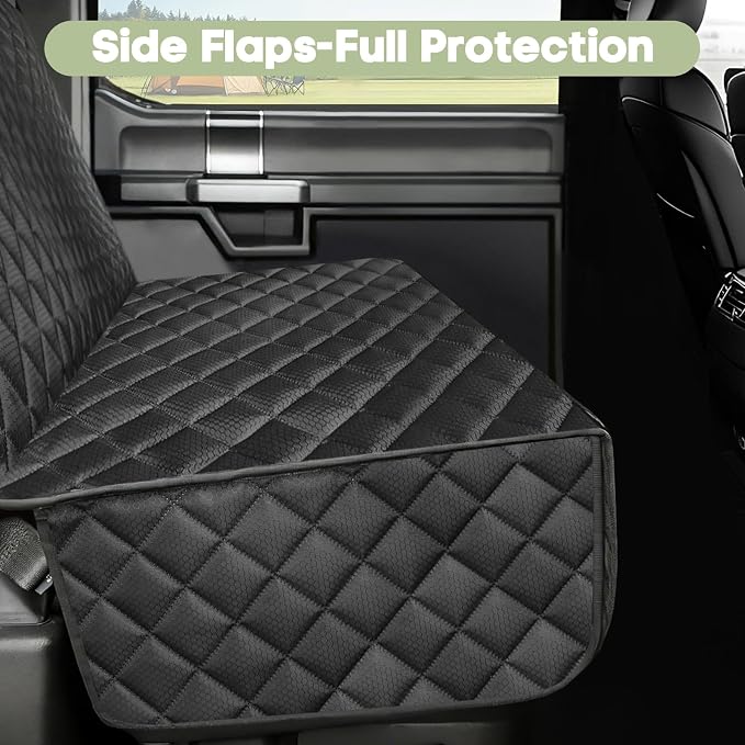 Dog Car Seat Cover for Trucks, Heavy Duty Rear Bench Cover for Ford F150/Chevrolet Silverado 1500/Ram 1500/GMC Sierra 1500, Waterproof Nonslip Pet Back Seat Cover for Dogs