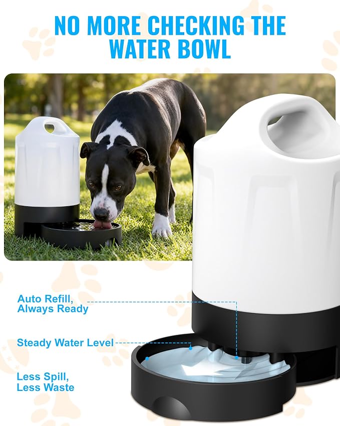 PETNF Dog Water Bottle Portable 1 Gallon (128oz), Automatic Gravity Dog Water Bowl Dispenser with Pull-Out Drinking Bowl, Large Capacity for Travel, Camping, Hiking, Beach & Road Trips, BPA-Free