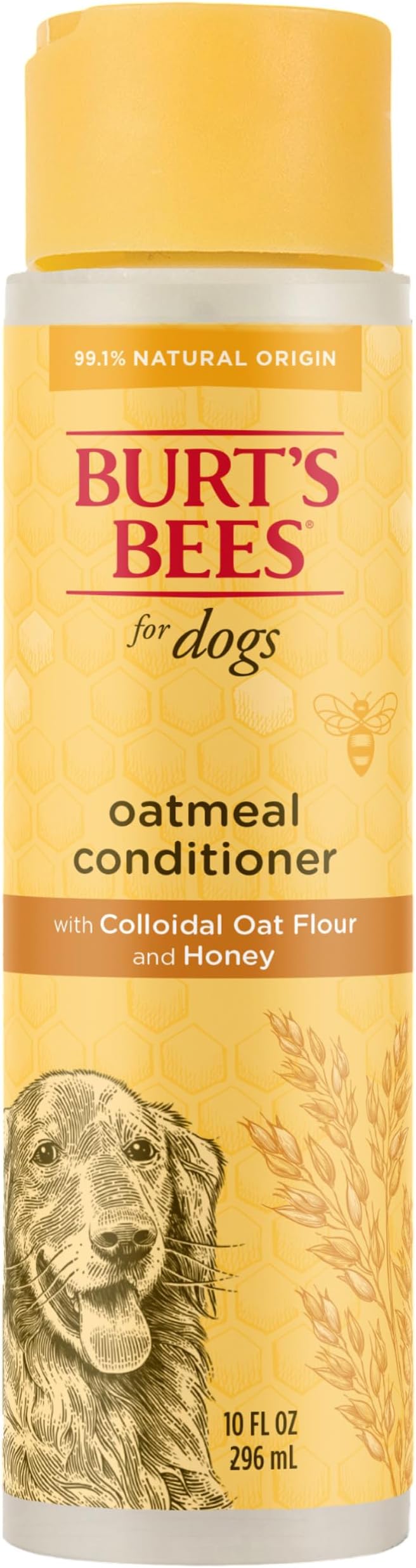 Burts Bees for Pets Oatmeal Dog Conditioner, Fragrance-Free, 10 Fl Oz, 6-Pk | Colloidal oat flour and honey moisturize and soften dry coats, pH-balanced, 95% natural origin
