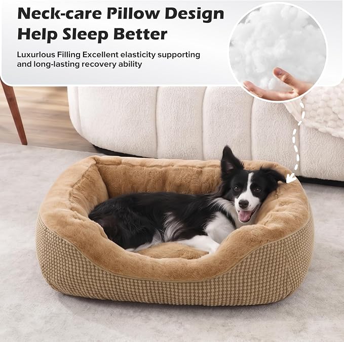 INVENHO Small Dog Bed for Small Dogs, Orthopedic Warming Soft Calming Sleeping Durable with Anti-Slip Bottom