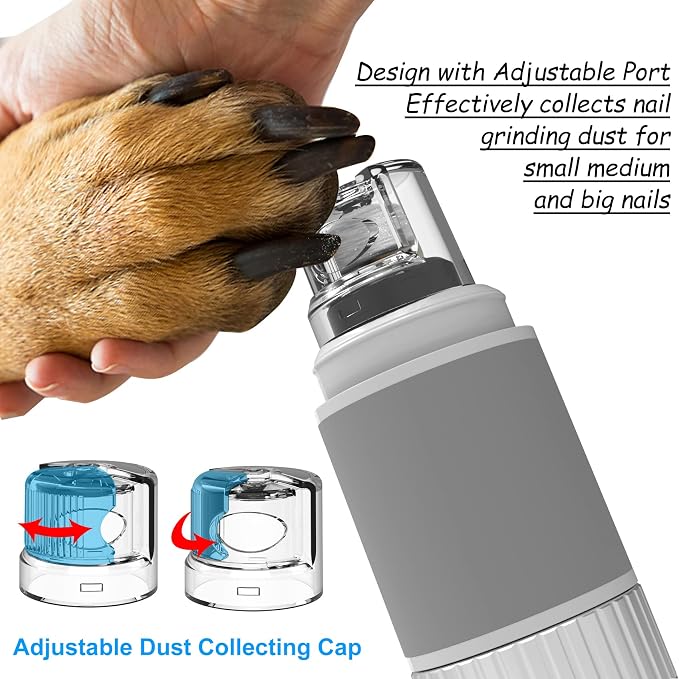 Dog Nail Grinder and Clippers Quiet with 10h Working Time Professional Pet Nail Trimmer Stepless Speed Regulation Pet Nail Grinder Electric Nail File for Large Medium Small Dogs and Cats…