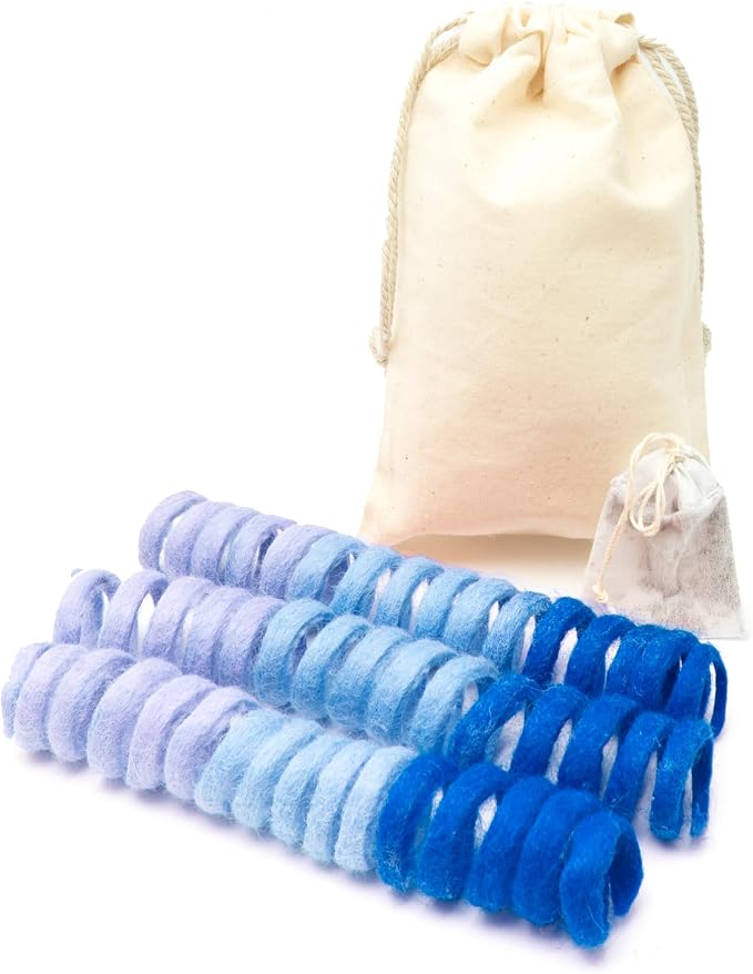 Glaciart One Felt Spring Cat Toy – 3 Pcs Soft Fuzzy Enrichment 100% Natural Wool - Interactive Stretchable Play Cat Toy Set - Safe for Pets, Non-AZO Colored Dyes - 30” Long