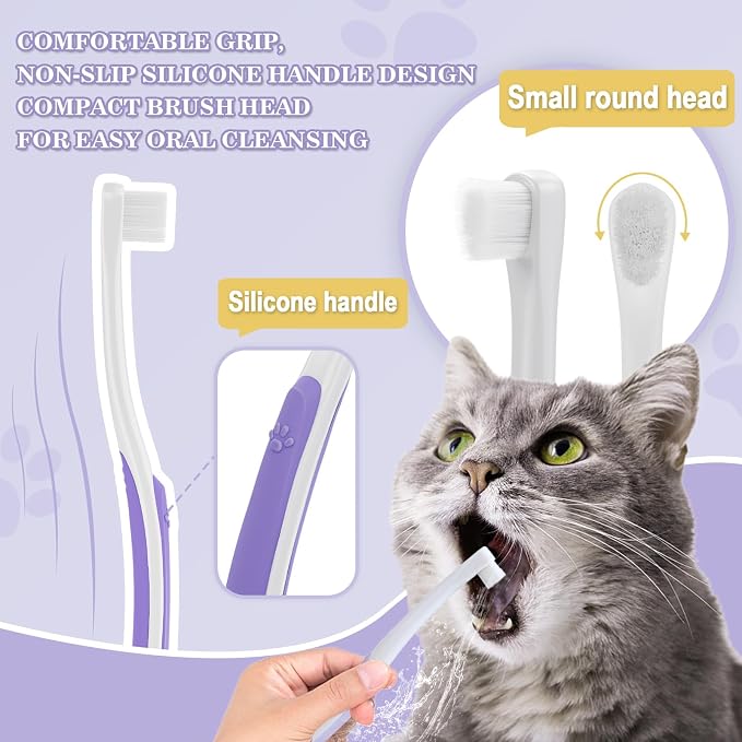 Cat Toothbrush Kit, Soft Brushes & Dental Care Tracker | Gentle Cat Care. Beginner-Friendly Brushing. Small Teeth & Gum Comfort. Daily Routine Support.