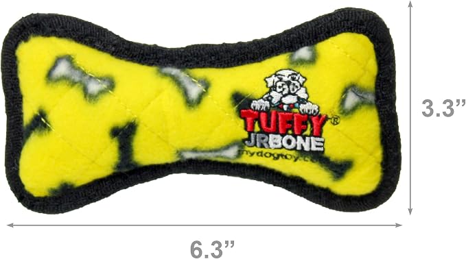 TUFFY® : 2 Pack Bone Dog Toy: Ultra Durable Plush Toy with Multiple Layers & Reinforced Seams, Washable and Floats, Original Construction