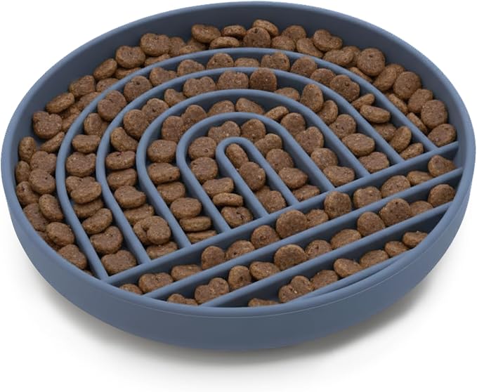Should We Go? Slow Feeder Dog Bowls - Large Size Silicone Slow Eating Dog Bowl for Puppies & Dogs with Suction Cup -Dishwasher-Safe, Lick Mat Design, Reduces Gulping,for All Breeds,9.5”x1.5”- Ocean