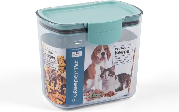 ProKeeper by Progressive Pet Food Storage Collection – Airtight Containers for Dog and Cat Food & Treats – Silicone Seal, Stackable, Dishwasher Safe (1.4 Quart Pet Treats)