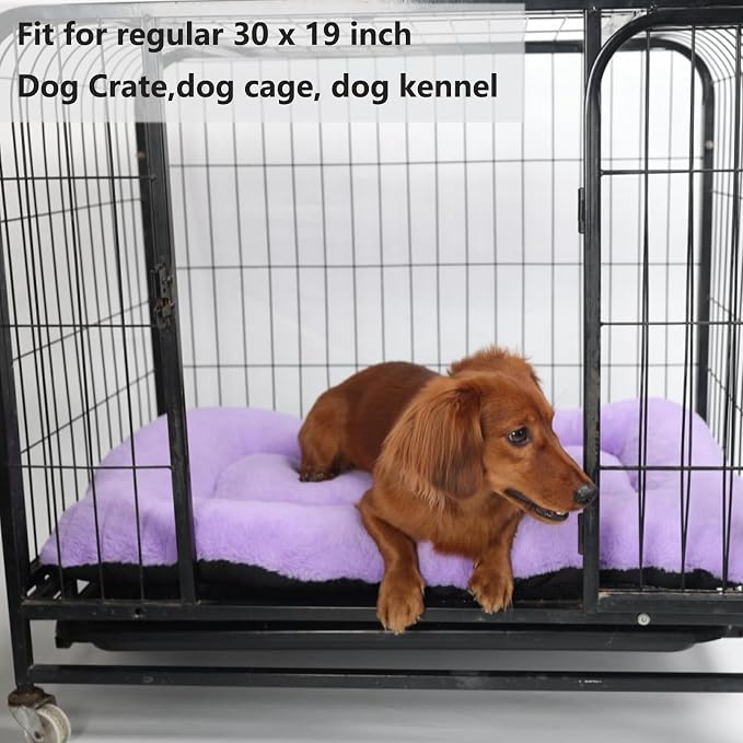 Crate Pad for Medium Dogs - Washable Pet Kennel Pad Fits 30-Inch Crate - Ultra Soft Flat Bed Mat, Cozy Sleeping, Anti-Slip, Grey, 30 x 19