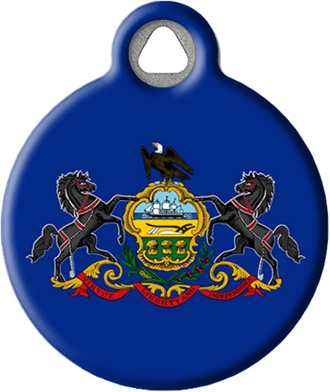 Pennsylvania Flag - Custom Pet ID Tag for Dogs and Cats - Dog Tag Art - SMALL SIZE