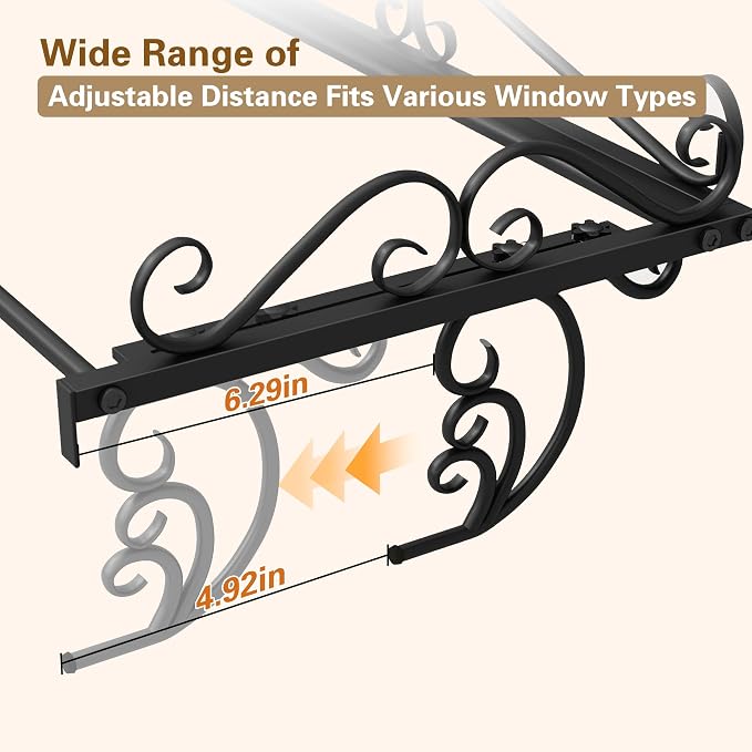 PUPETPO Cat Window Perch for Large Cats, 2-in-1 Window & Sill Mount, Black | Heavy-Duty Iron Frame with Triangle Support, Cat Window Bed with Plush Cushion, Holds 40+ lbs