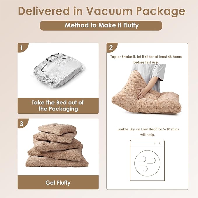 EHEYCIGA Washable Large Dog Bed for Crate 35x23 Inch, Kennel Pad for Dogs Up to 45 lbs, Plush and Comfy Pet Sleeping Mat, Camel