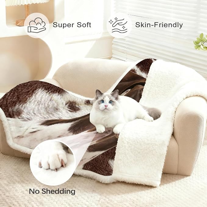 BlessLiving Dog Sherpa Blanket Soft Plush German Shorthair Sherpa Fleece Throw Blanket Pet and Dog Lovers Home Throw Blankets (Twin, 60 x 80 Inches)
