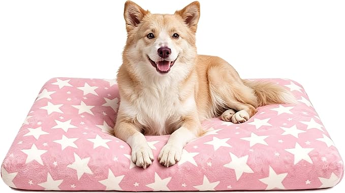 Orthopedic Dog Bed for Large Dogs with Removable Washable Cover | Orthopedic foam support, egg-crate design for joint pain relief, breathable cover, non-slip bottom, crate-friendly travel bed