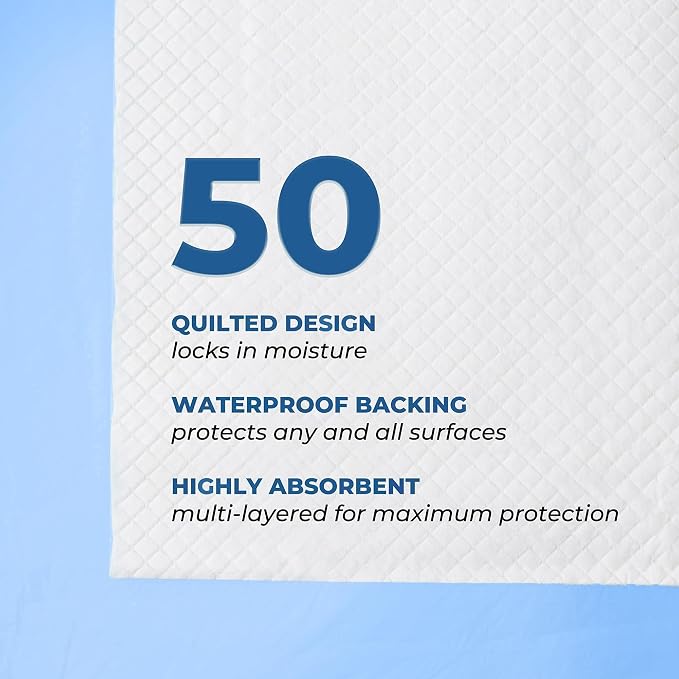 GREEN LIFESTYLE Underpads - Training Pet Pee Pads for Dogs, Cats - Pads for Adults, Seniors and Children - Ideal for Incontinence Protection (Pack of 50 - 30x36)