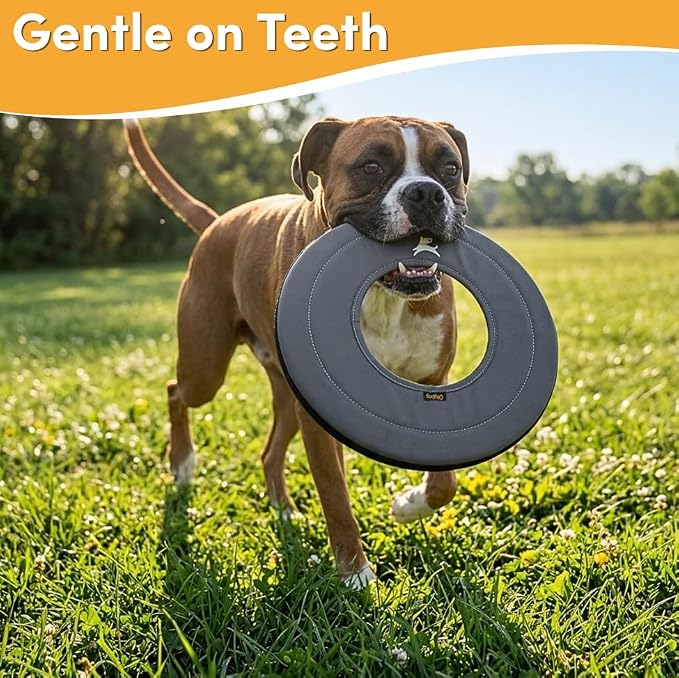OllyDog Super Flyer Dog Flying Disc – Floating Fetch Toy for Water Play, Soft Eco-Friendly Recycled Fabric, Gentle on Teeth, 11" for Medium & Large Dogs (Castle Rock, 11")