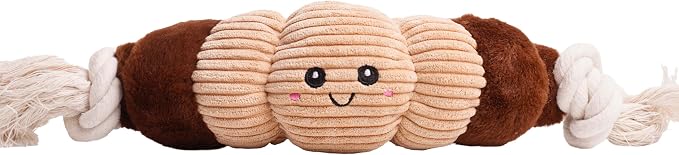 Squeaky Dog Plush Toy, Bakery Bite_Stick Collection, 12", for Various Sized Dogs (Croissant, Large)