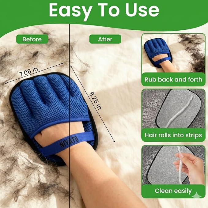 A Pet Self Cleaning Skin Friendly Brush and A Pet Hair Removal Glove