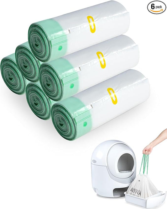 ANWA 120 Count Cat Litter Box Liners for Automatic Cat Litter Box and Litter Box Robot 4/5, Heavy-Duty, Extra Thick, Economy Bulk Pack
