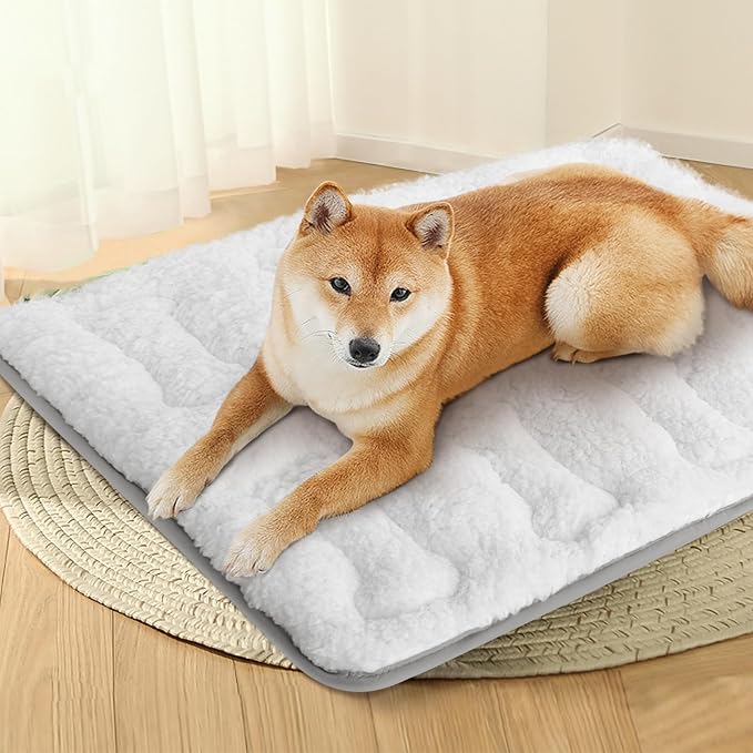 Dog Bed Crate Mat(36" X 23"), Soft Plush Dog Bed Pad Machine Washable Crate Pad, Dog Sleeping Mat with Anti Slip Bottom | Machine Washable Crate Pad, Dog Sleeping Mat with Anti Slip Bottom