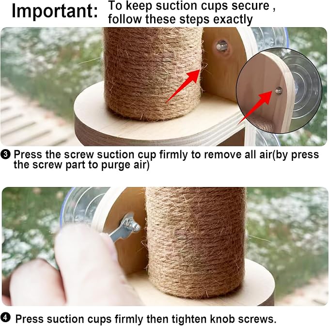 38.5in Scratching Post with Window Shelf Set | Strong Suction Cups, Easy Install，for Climbing, Sunbathing, Napping & Overlooking