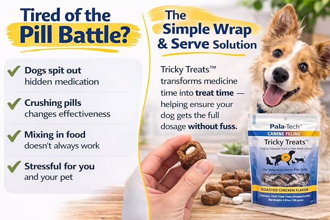 Soft Dog Treat Pouch with Roasted Chicken Flavor - 30 Chewy Dog Training Treats - Easy to Swallow - Veterinary Use in Dogs Only (5.29 oz/150 Grams) Pouch